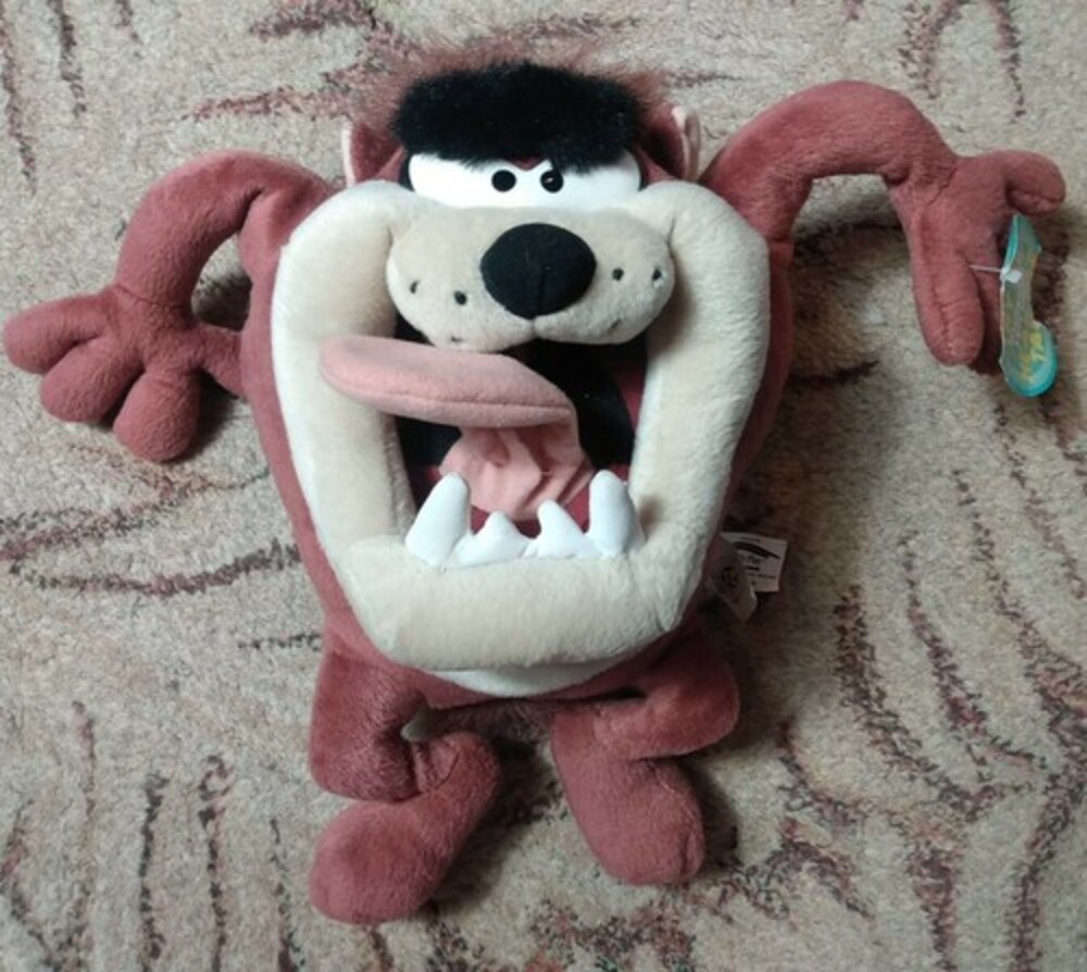LOONEY TUNES  TALKIN' TONGUE TWISTIN TAZ TALKING DOLL 1998! WORKS!